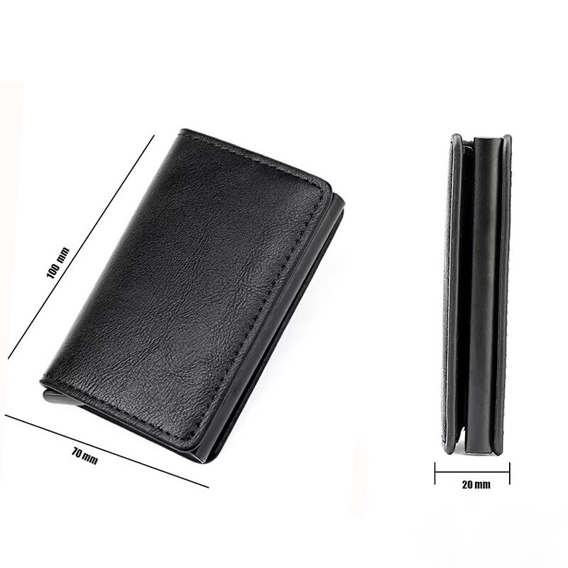 Top Quality Wallets Men Money Bag Mini Purse Male Vintage Brown Leather Rfid Card Holder Wallet Small Smart Wallet Pocket Walet