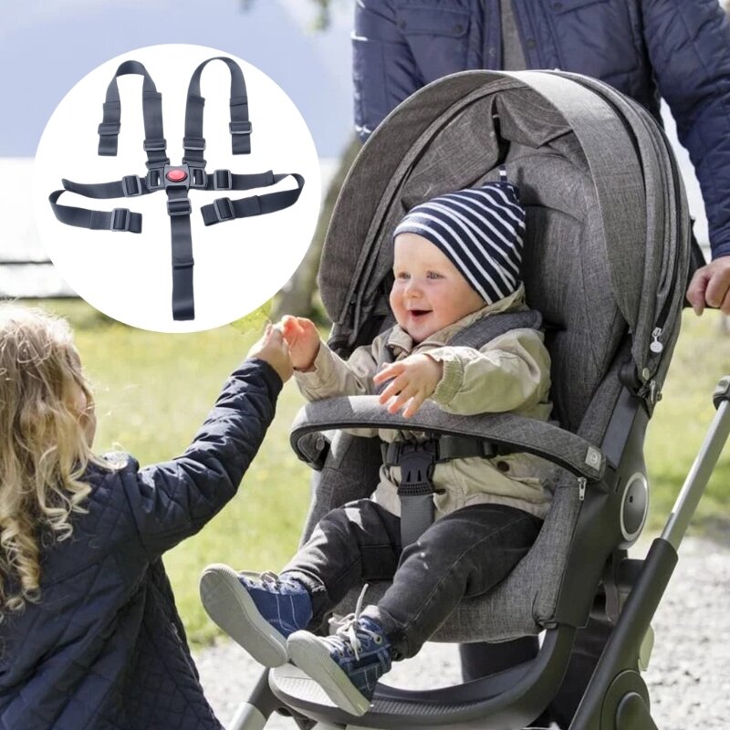 Q0KB 여행 친화적인 아기 유모차 안전 벨트 접이식 아기 안전 벨트 쉬운 여행을 위한 경량 유모차 안전 벨트
