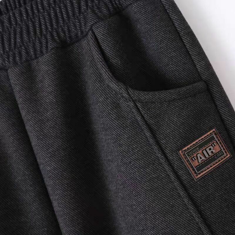Straight Pants Elastic Waist Solid Color Vintage Autumn Winter Thin Casual Fashion Office Lady Simplicity Women's Clothing 2023