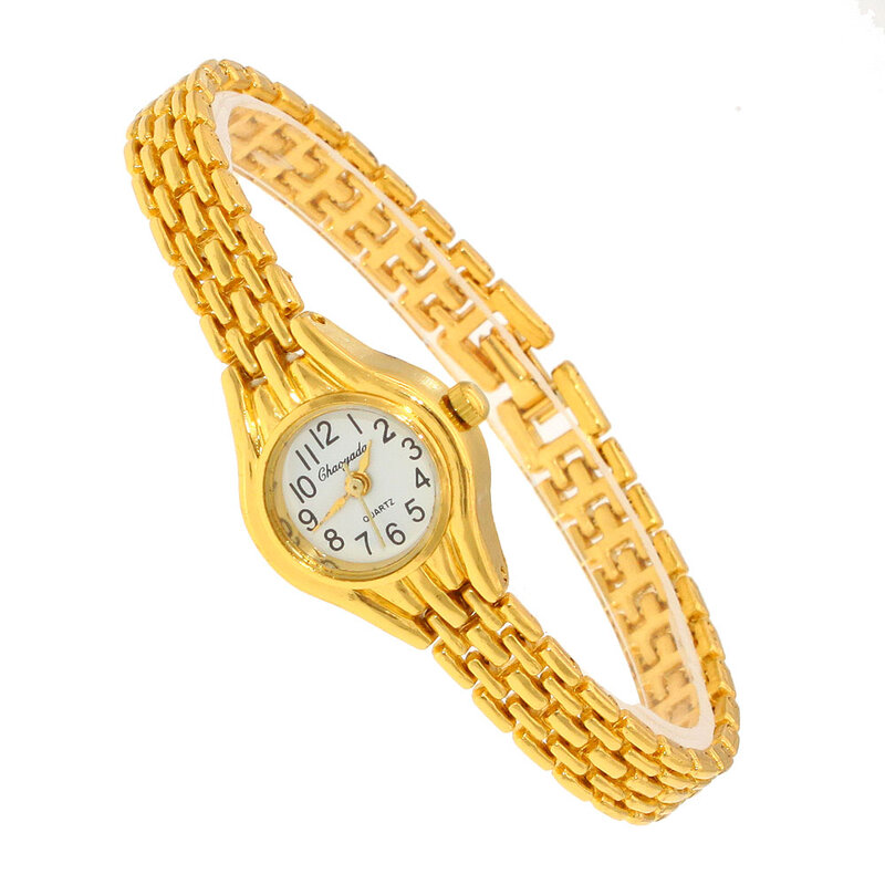 10Pcs Vrouwen Armband Horloge Gouden Relojes Kleine Wijzerplaat Quartz Leisure Horloge Populaire Horloge Uur Vrouwelijke Dames Elegante Horloges