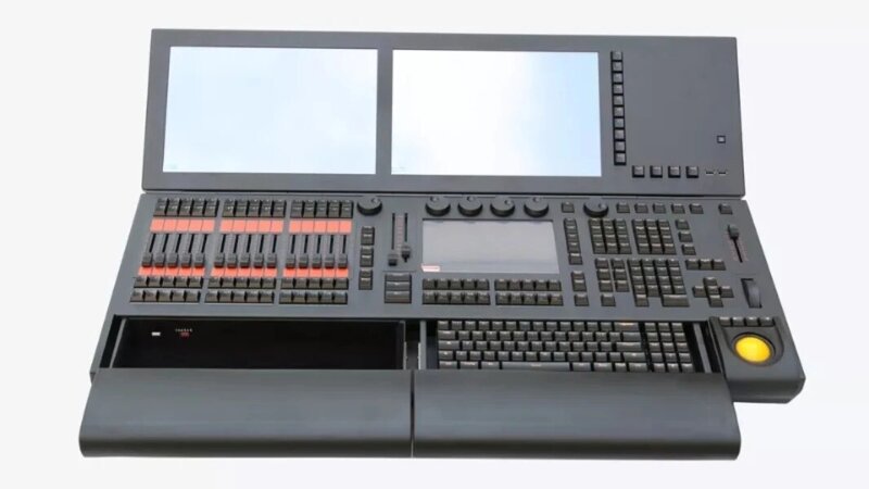 Com flightcase dmx console grande ma2 console de iluminação de 15.4 polegadas tela sensível ao toque i5 cpu fase luz equipamento ma2 controlador dmx