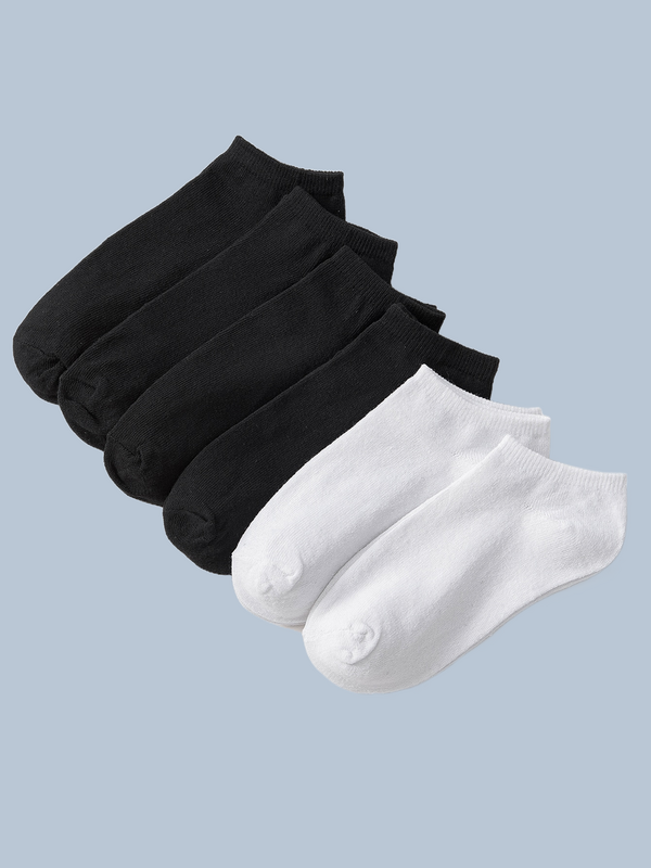 6/12 Pairs High Quality Women Sport Socks Solid Black White Grey Breathable Short Socks 2024 New Female Fashion Cotton Socks