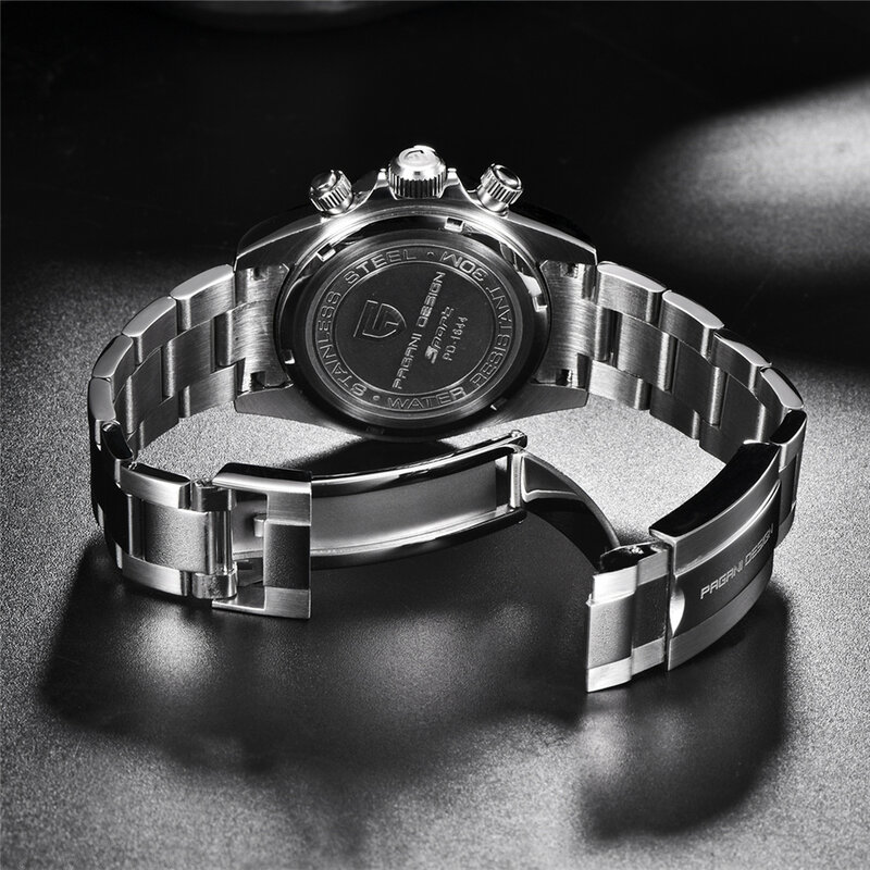 PAGANI Design jam tangan kuarsa untuk pria, arloji mewah merek terbaik baja tahan karat safir tahan air dengan fitur Chronograph 2023