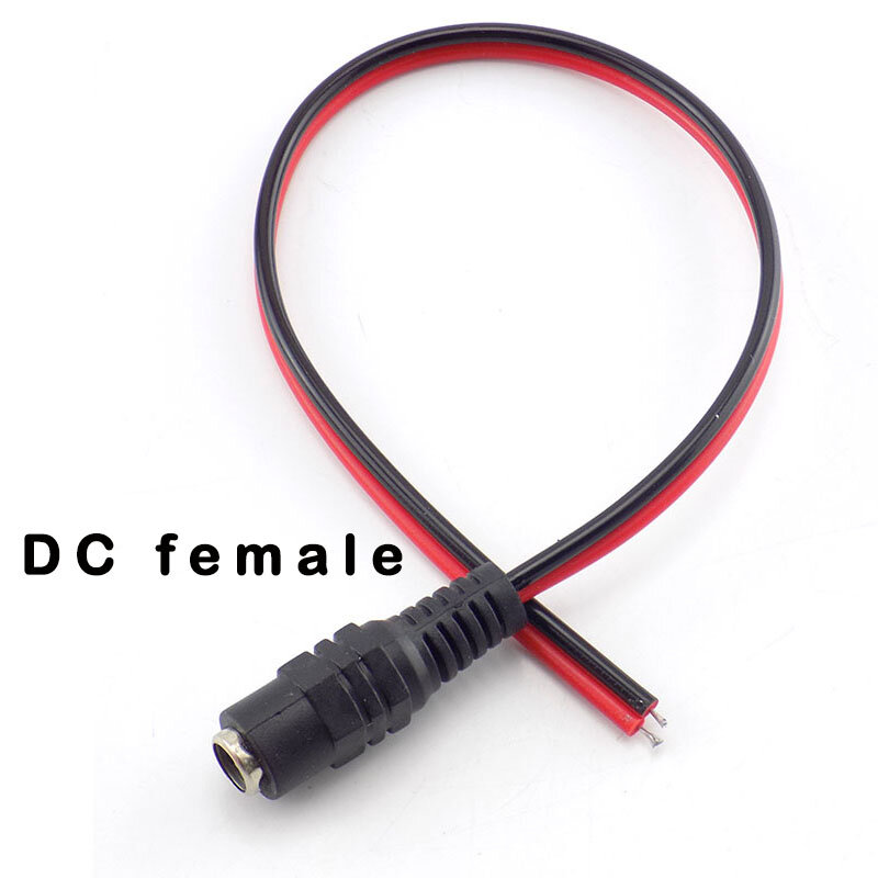 5.5x2.1mm złącza Jack DC przedłużacz kabla zasilającego przejściówka Adapter żeńskie do kamera telewizji przemysłowej taśmy LED przewód zasilający DC