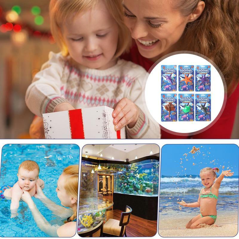 Brinquedos de animais oceânicos mudança de cor para crianças, quebra-cabeça seguro e inofensivo, brinquedo de aquários, molde livre