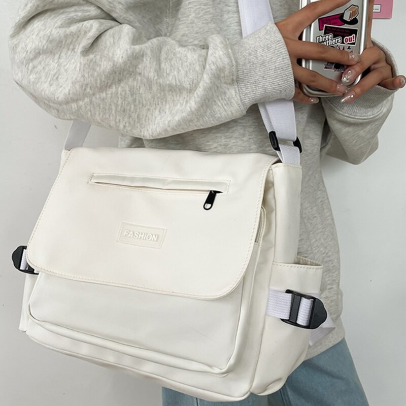 Passende lässige Umhängetasche für Damen und Herren, Messenger-Tasche, Studenten-Schultasche