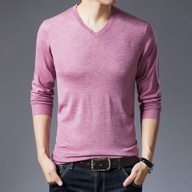 Новинка 2022, мужской модный брендовый Повседневный вязаный пуловер с V-образным вырезом, облегающий свитер, мужской свитер с длинными рукавами для братьев