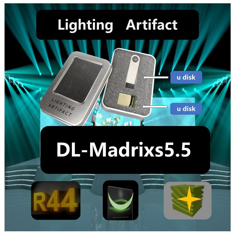 Disco U para iluminação, DL-Madrixs5.5, DL-WYSSR44, DL-Arkaoss5.6, DL-Realizzers1.9, U Disk Software