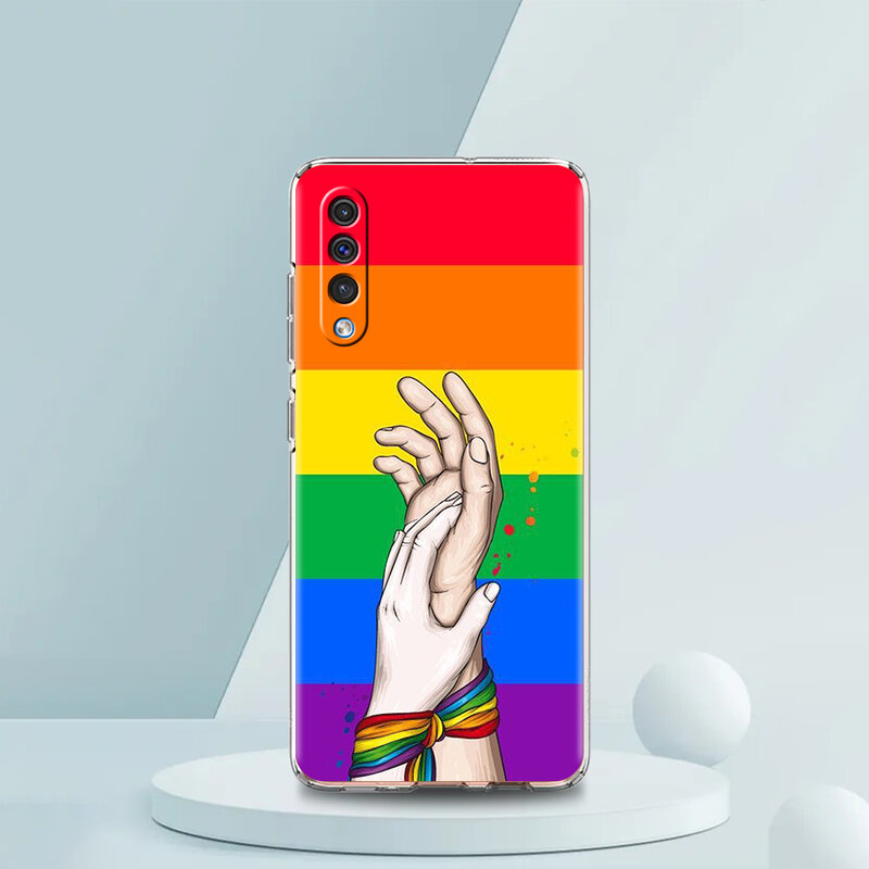 Gay Lesbische Lgbt Regenboog Pride Art Transparante Telefoon Hoesje Voor Samsung Galaxy A12 A50 A52 A70 A40 A10 A20 A30 A03s Siliconen Shell