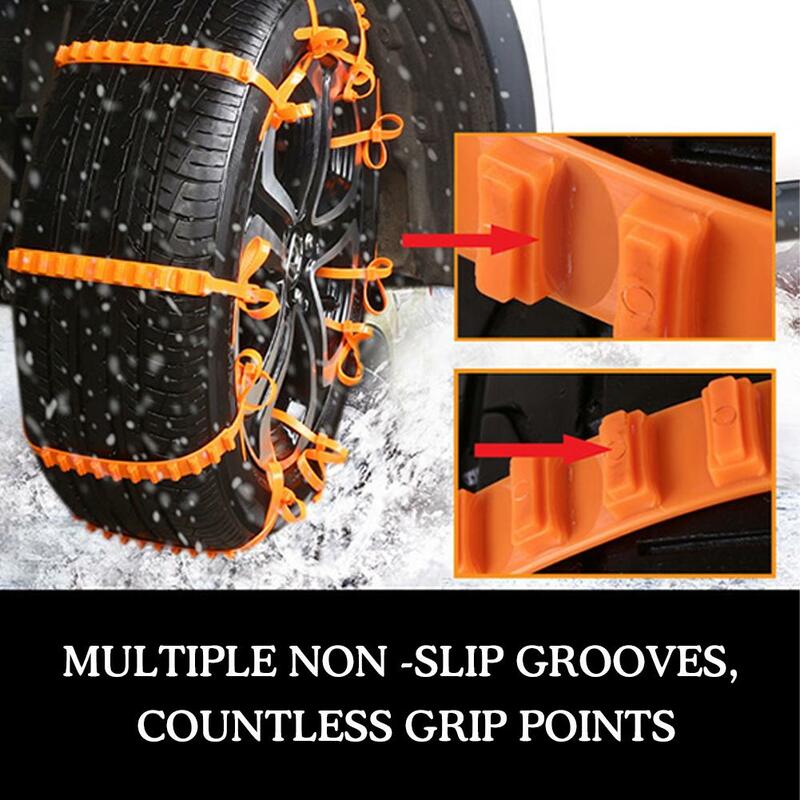 Correntes de neve antiderrapantes para carro, rodas de pneus de inverno, emergência ao ar livre, ranhuras duplas, 10 PCs, 20PCs