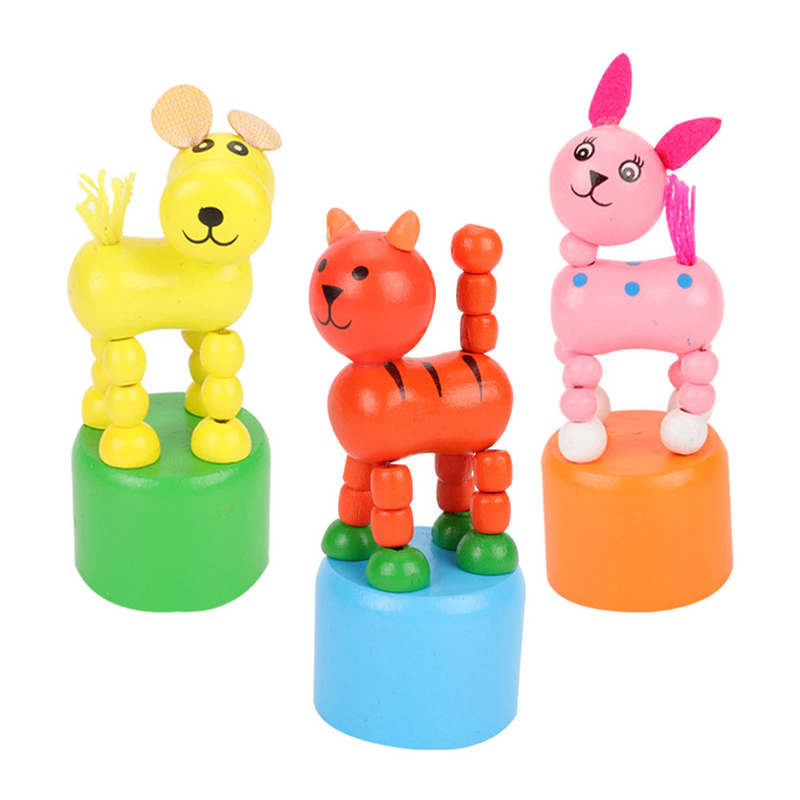 Holzpuppe, 3 Frühling schwingende Finger puppen Cartoon Finger Spielzeug für Kinder Rollenspiel, Lernspiel zeug gemischten Stil