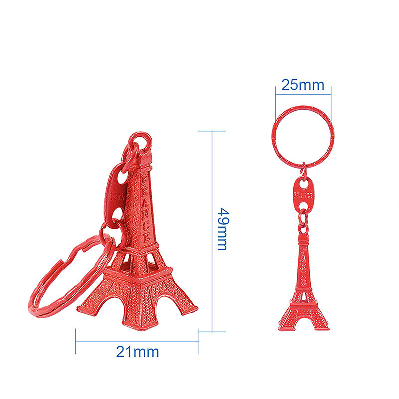 Llavero con diseño de la Torre Eiffel, accesorio con diseño Retro de París, de Metal dividido, 10 piezas