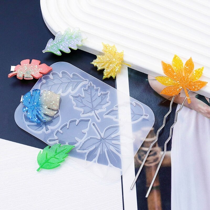 Kupu-kupu daun busur anting liontin silikon cetakan Epoxy Resin perhiasan membuat cetakan DIY jimat kunci rantai cetakan kreatif kerajinan