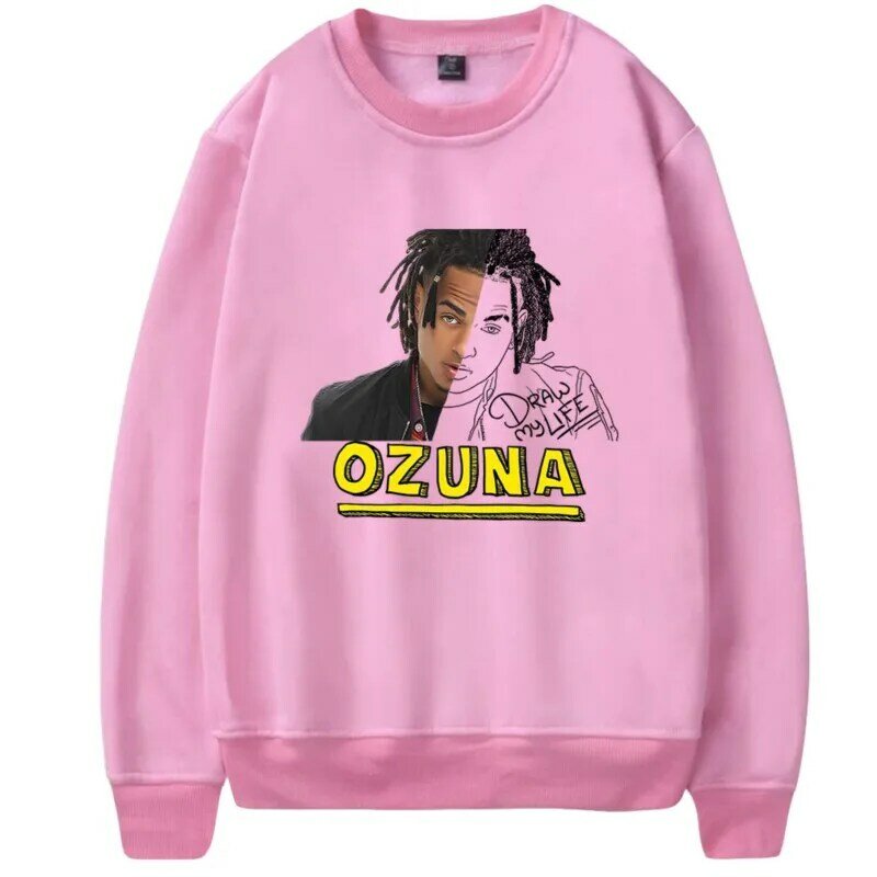 Ozuna Merch Langarm Sweatshirt mit Rundhals ausschnitt für Männer/Frauen Unisex Winter Kapuze Trend Cosplay Streetwear