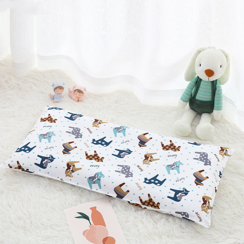 4 色の漫画の綿の枕ソフト洗えるベビー睡眠ヘッドクッション Lengthen 長方形幼児枕ポータブルヘッドレスト