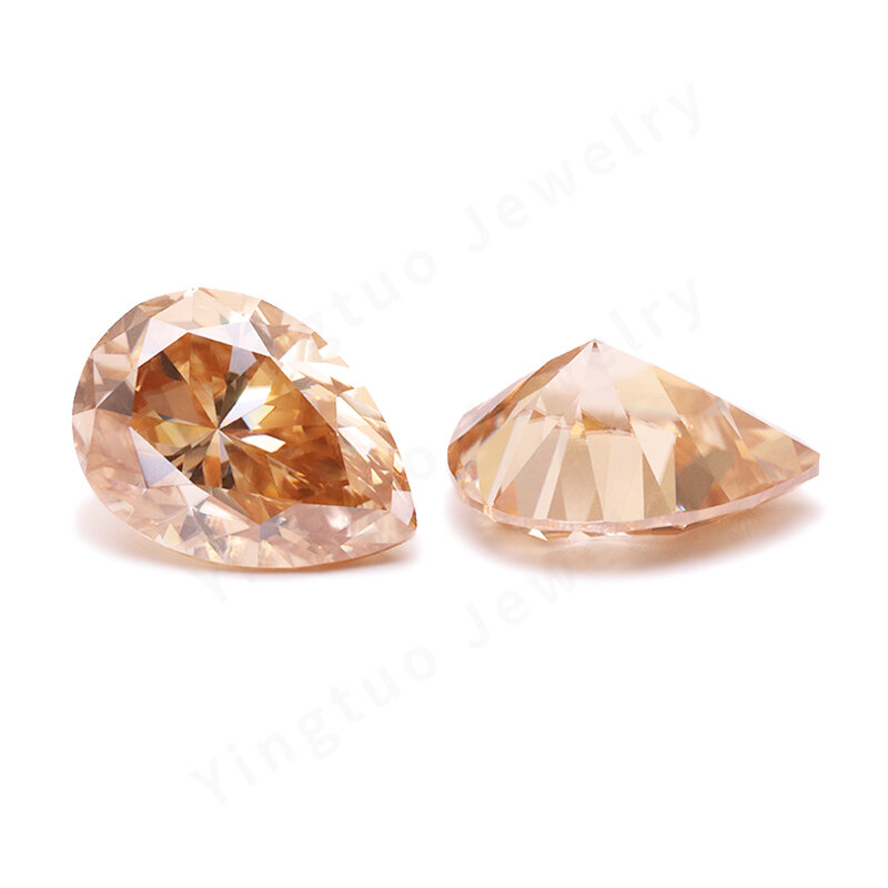 Champange luźny moissanit 100% prawdziwych kamieni szlachetnych dla kobiet biżuteria diamentowy pierścionek materiał 13*18mm 20ct gruszka