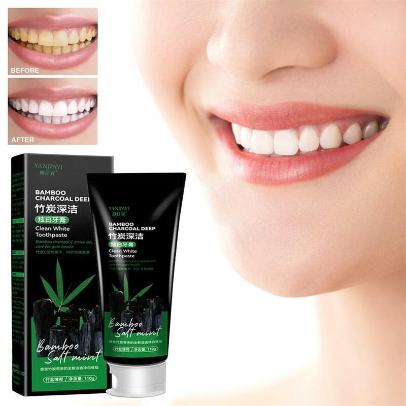 100g Natural Bamboo Charcoal Toothpaste Deep Clean Dispel Smoke Stains Whitening The Black Toothpaste Oral Dental Whitening
