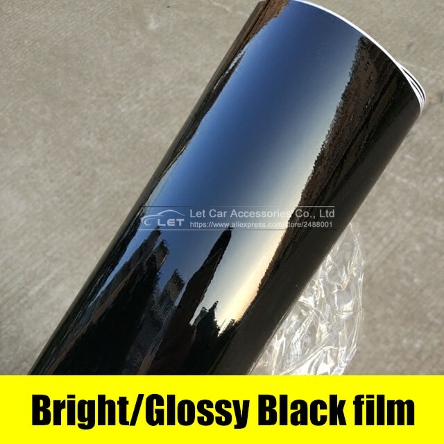 Película de vinilo autoadhesiva para ordenador portátil, pegatina de vinilo de color negro, Ultra brillante, 100x30cm