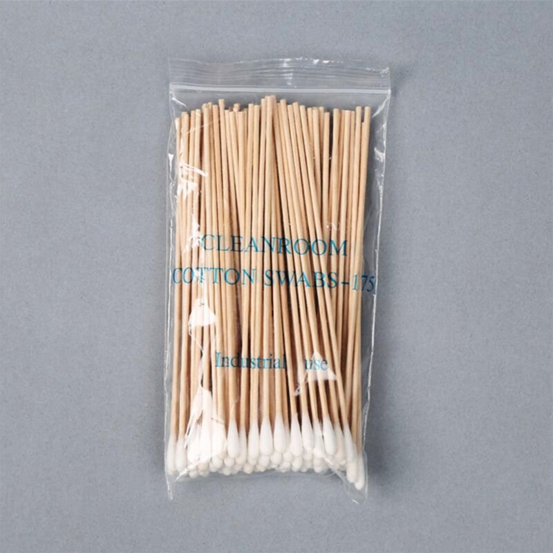 2021 New 100/200Pcs 6 Inch Long Wooden Handle Cotton Swabs Cleaning Sticks Applicator