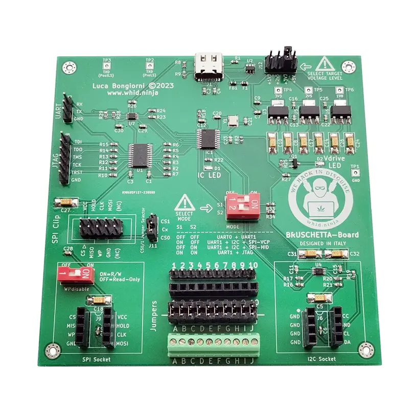 Bruschetta-Board: ฮาร์ดแวร์หลายโปรโตคอลที่รองรับ UART, JTAG, SPI และ I2C