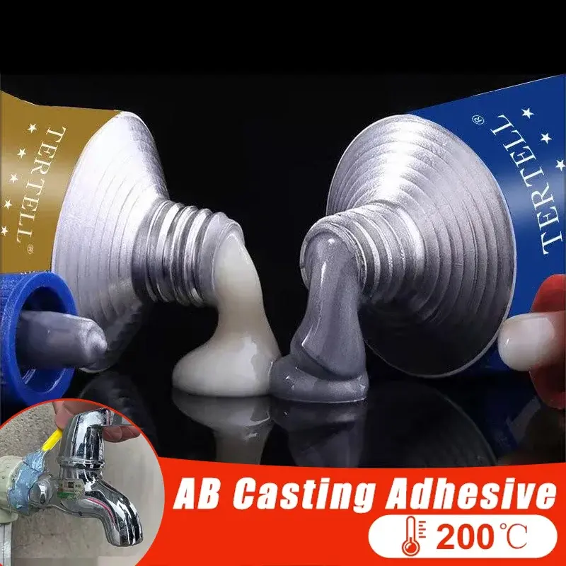 AB Metal Strength Glue, Agente adesivo, Caster Glue, Iron Bonding, Resistência térmica, Cold Weld Metal Repair, Magic, Novo, 2024
