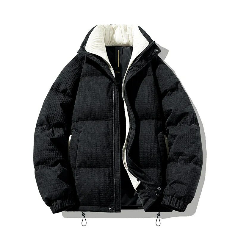 Jaket Down hangat untuk pria dan wanita, jaket hangat serbaguna musim dingin warna putih bebek untuk pria dan wanita