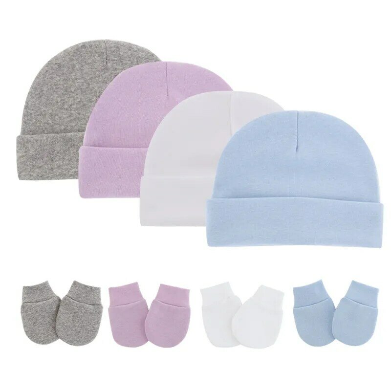 Set di guanti per cappello da bambino berretti per bambini in cotone caldo per bambina cappellino per neonato puntelli per fotografia per bambini