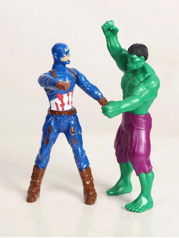 Marvel Action figure lucu, mainan Spider-Man model Anime Iron Man untuk anak-anak kapten Amerika Hulk kreativitas pahlawan super 18cm