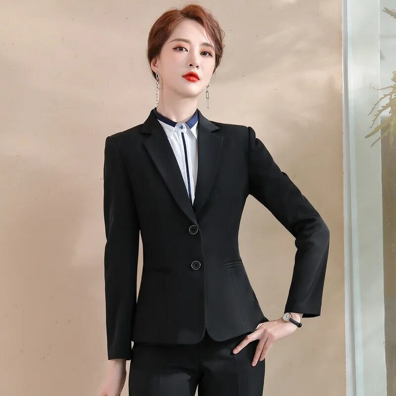 1502 Professional Vest Suit Autumn and Winter Hotel Front Stage Work Wear Clothes College Students Interview Suit Elegant Formal