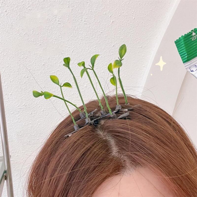Hair Clip Funny Snap-on Decorative Attractive Hair Decoration Gifts Kids Girls Women Bean Sprout Hairpin Barrette For Daily Wear