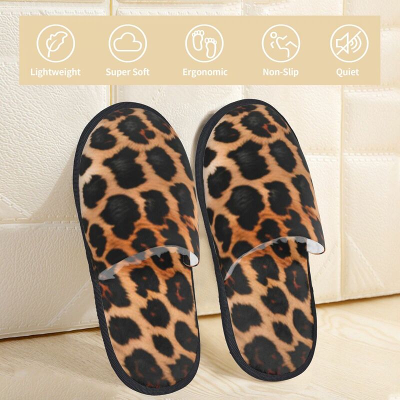 Leopard Texture Slipper For Women Men Fluffy Winter Warm Slippers Indoor Slippers