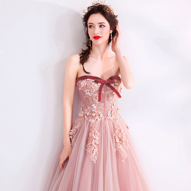 Gaun Prom Panjang Koral Mawar Gaun Acara Khusus Tanpa Tali untuk Wanita Hamil Gaun Hamil Gaun Malam Gaun Konser