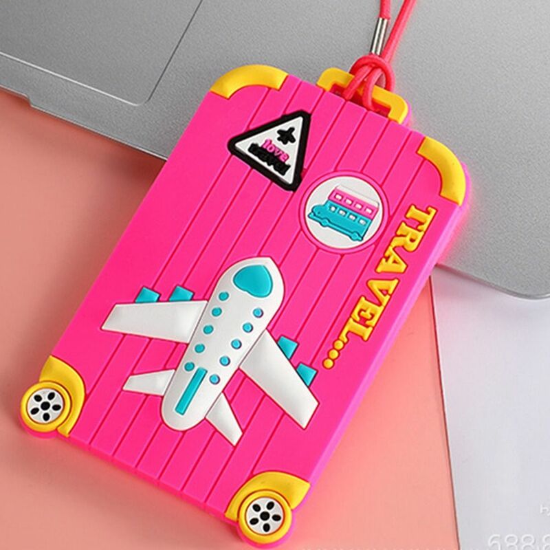 Urlaubsreise Flugzeug Check-in Handtasche Etikett Flugzeug Koffer Tag Silikon Gepäck anhänger Aluminium legierung Auflistung Bordkarte