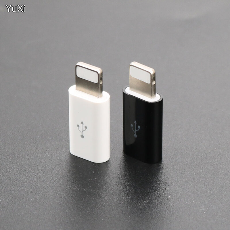Adaptador Micro USB para Lightning OTG, Conector fêmea de 8 pinos, iPhone 12 11 Pro XS Max XR X 10 8 7 Plus, 1pc