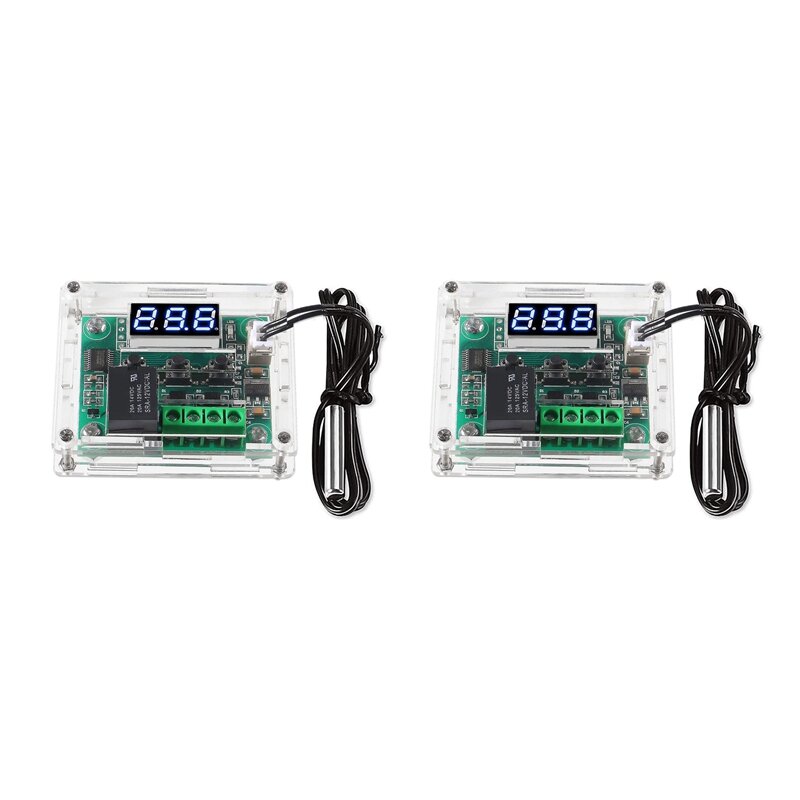 2X W1209 DC 12V Digital Temperature Controller Board -50-110°C Electronic Temperature Temp Control Module Switch (1Pack)
