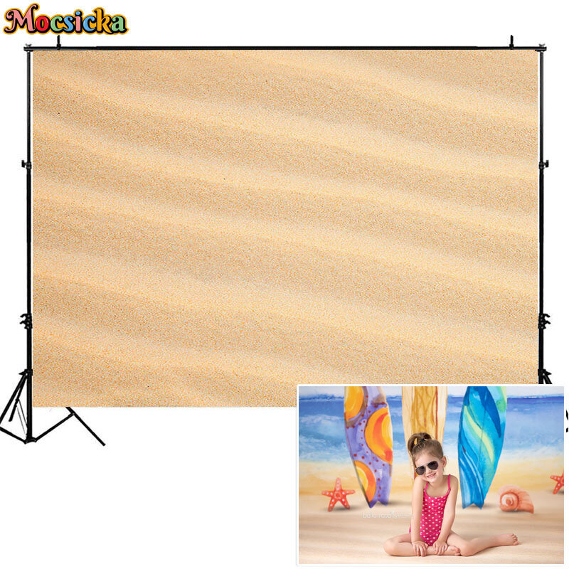 Summer Beach Sand Photography fondali Tropical Seaside Holiday torta appena nata Smash Background bambini compleanno Photo Studio puntelli