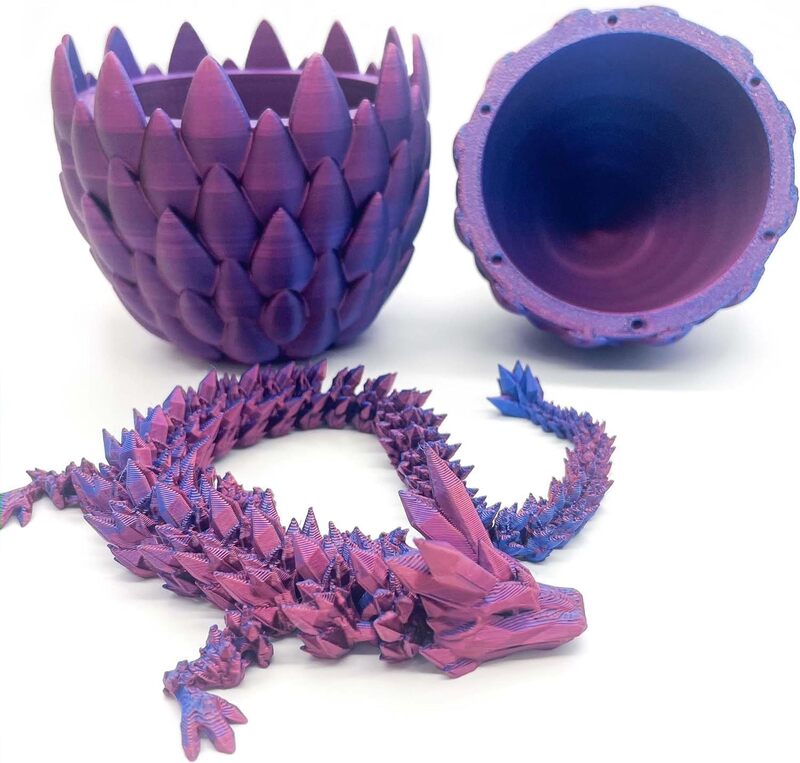 Ensemble de producteurs de dragon imprimé en 3D, ornement de dragon en cristal, figurine, jouet oeuf
