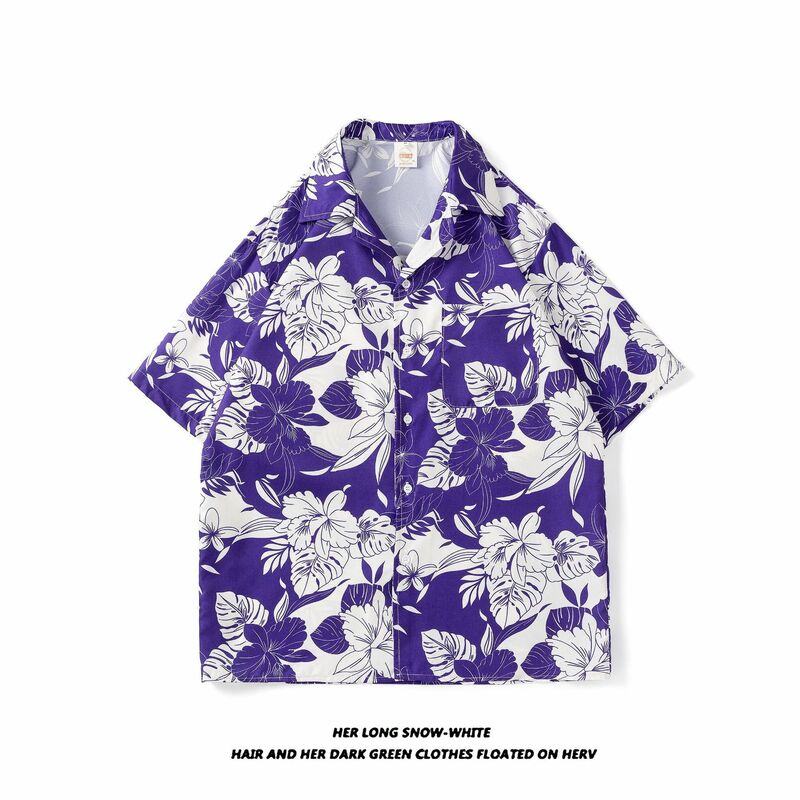 2024Vintage Floral Shirt Short Sleeve Thai Hawaiian design ruffian handsome loose Shirt men and women masculina iç çamaşır