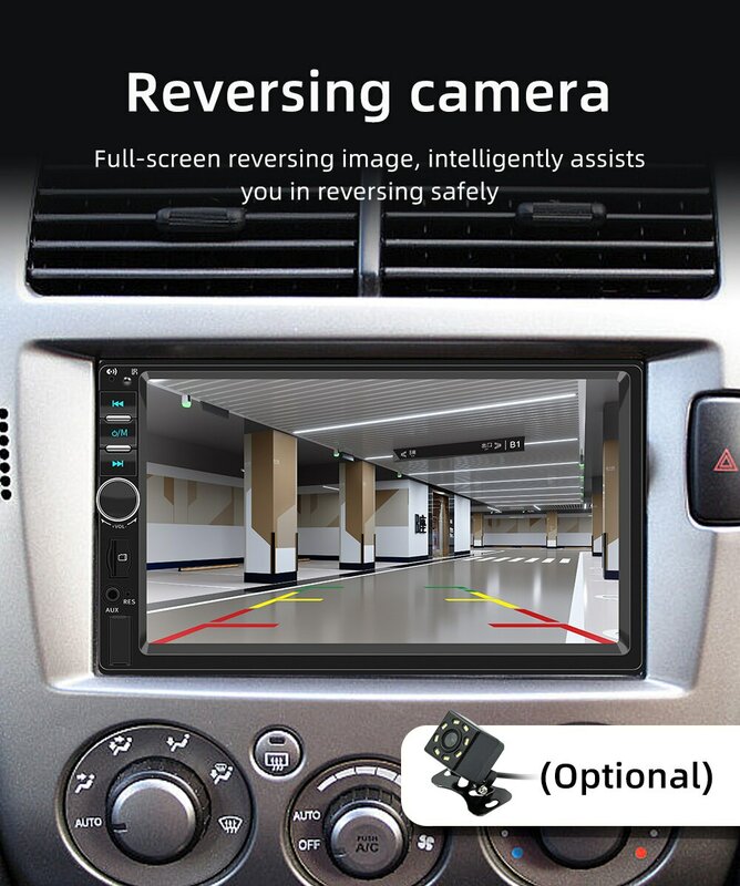 Reproductor Multimedia Universal para coche, Radio con Android, CarPlay, 7 pulgadas, 2 Din, para Ford VW Golf 7018