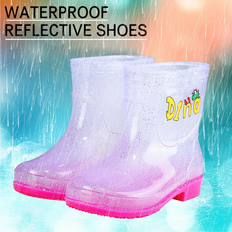 مقاوم للماء عدم الانزلاق المطاط أحذية المطر للأطفال ، جميل الكرتون ، أحذية المياه للطفل الفتيان والفتيات ، 4 مواسم ، الأطفال Rainboots
