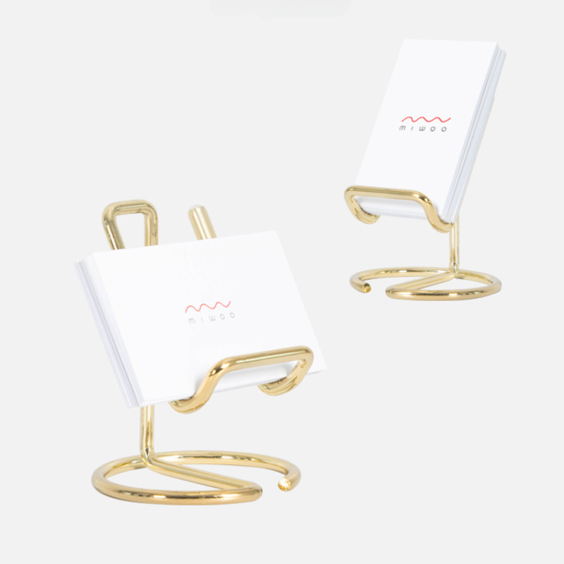 Cute Card Holder Gold Metal Paper Organizer Binder Clip Display Office Business for Men & Women Fashion Desktop Decorative