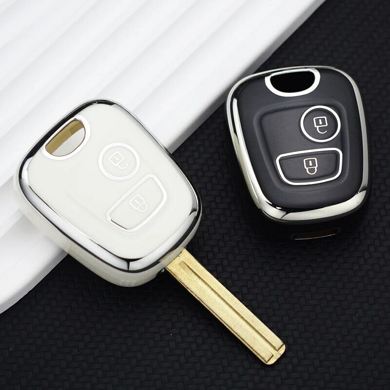 For Citroen C1 C4 For Peugeot 106 107 206 207 306 307 406 407 Auto Shell Fob Protector TPU Car Remote Key Case Cover Accessories