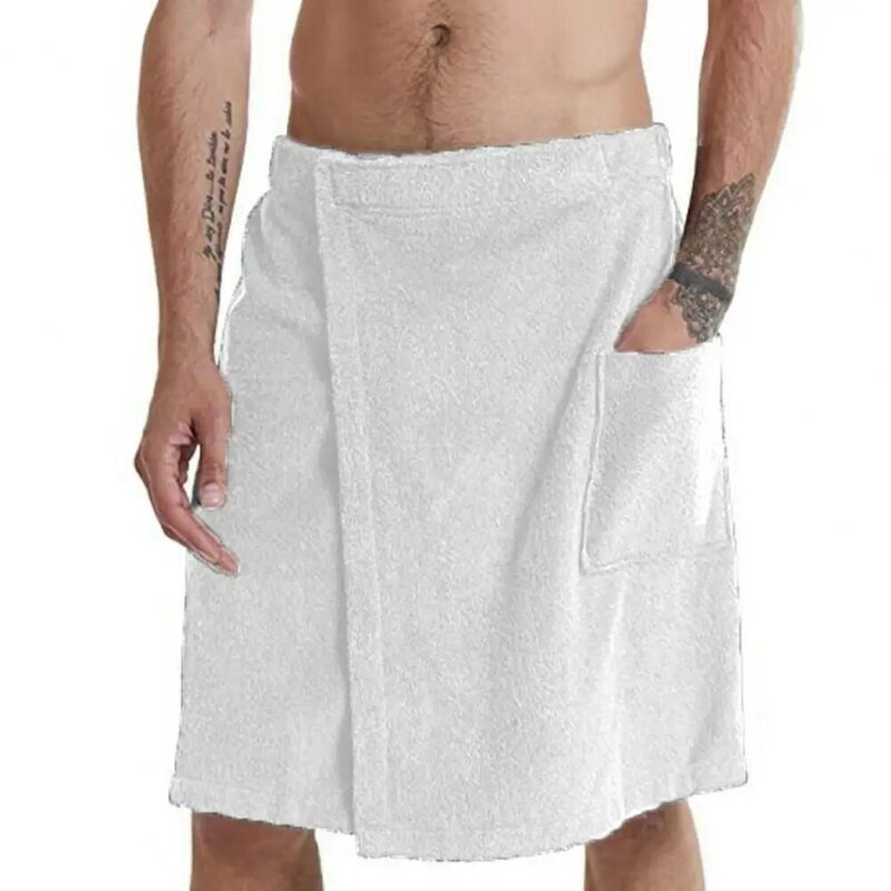 Мужской банный халат, банное полотенце с регулируемой эластичной талией, домашняя одежда, ночная рубашка с карманами, уличное спортивное полотенце для плавания, тренажерного зала, спа