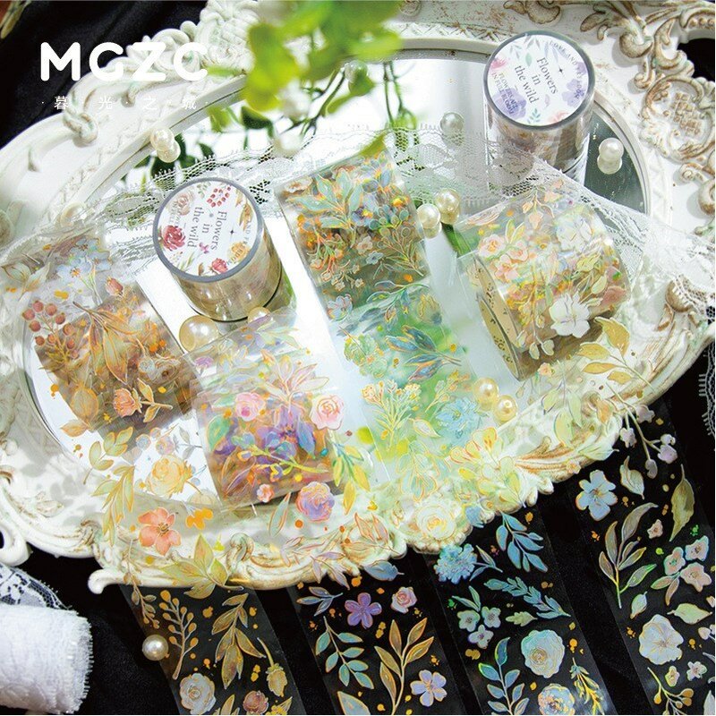 Cinta Washi Floral fresca, cinta adhesiva decorativa autoadhesiva para manualidades artísticas, diario, álbum de recortes, diario