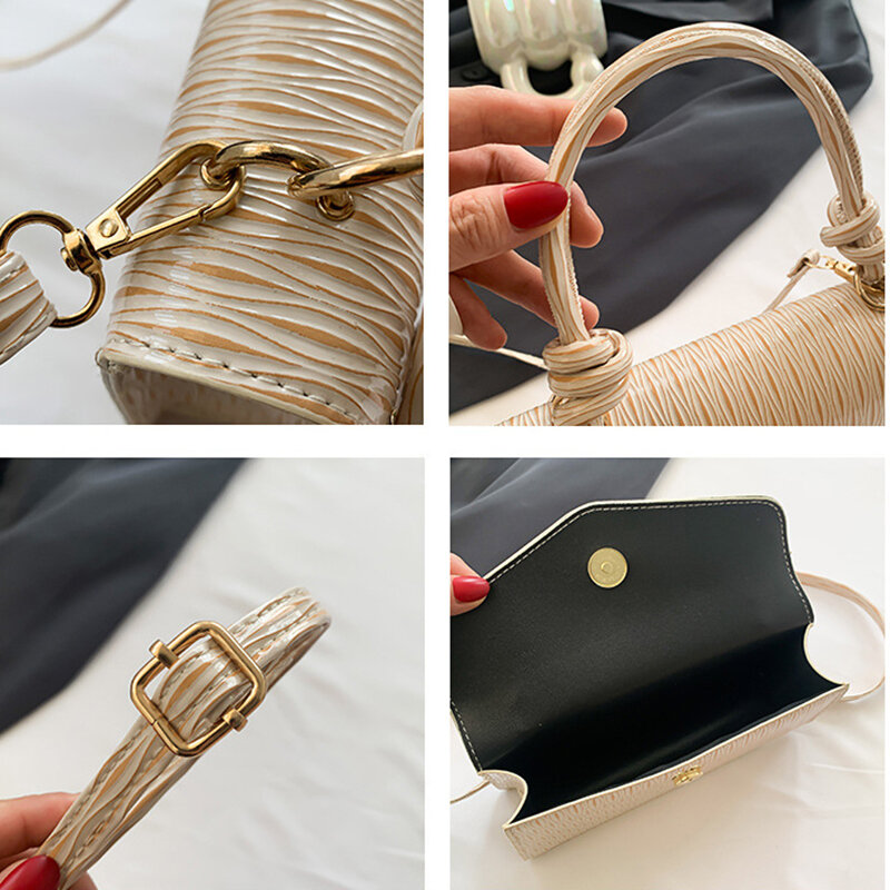 Mode ästhetische Pu Ledertaschen für Damen Freizeit taschen für Damen Designer einfache kleine Umhängetaschen Handtasche vielseitig 2024