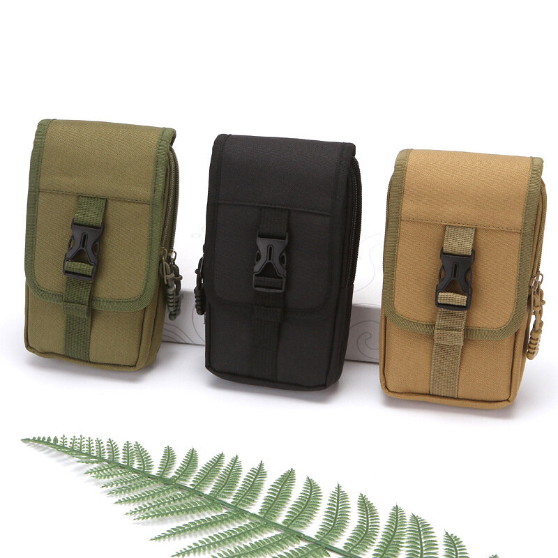 EDC Molle-riñonera militar impermeable de doble capa para exteriores, bolsa para teléfono, bolsa táctica para acampar y cazar