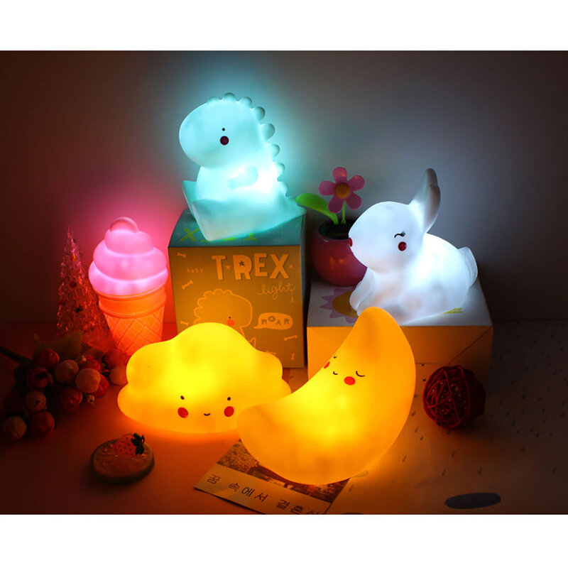 Lámpara de luz nocturna para niños, iluminación LED de dibujos animados, Ideas de regalo personalizadas, lámparas de noche, decoración de cabecera de habitación