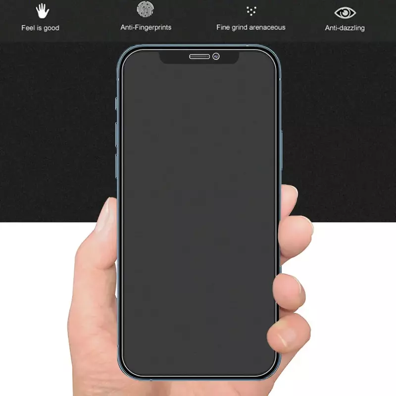 Protectores de pantalla sin huellas dactilares para iPhone, vidrio templado mate para iPhone 11, 12, 13 Pro Max, Mini, 7, 8, 6 Plus, XR, X, XS Max, 1-2 piezas