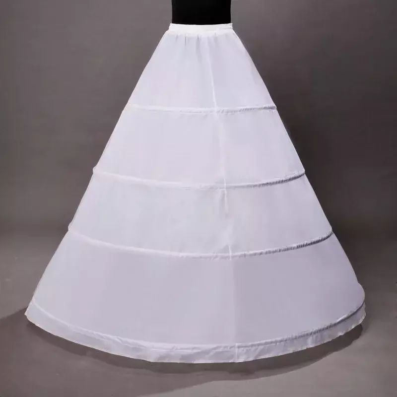Rok panjang untuk gaun wanita rok Dalaman Crinoline putih