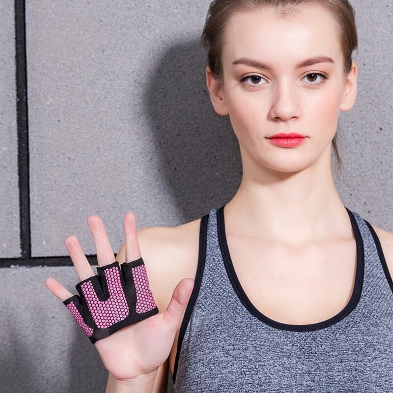 1 paio di guanti Fitness a quattro dita qualità sollevamento pesi protezione per le mani antiscivolo mezze dita Bodybuilding guanto da palestra Fitness